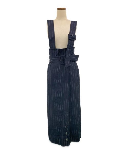 Uhr（ウーア）Uhr (ウーア) Linen Stretch Tight Skirt ネイビー サイズ:38の古着・服飾アイテム