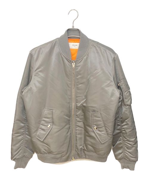 CELINE（セリーヌ）CELINE (セリーヌ) Loose Bomber Jacket In Nylon Twill グレー サイズ:46の古着・服飾アイテム