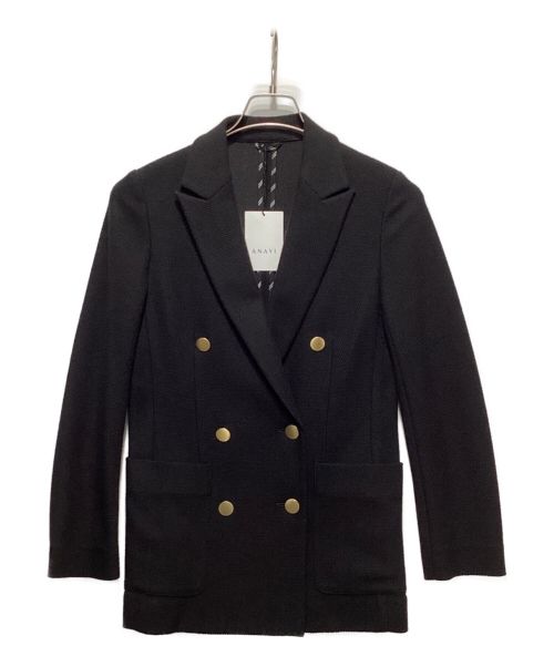 ANAYI（アナイ）ANAYI (アナイ) コットンメッシュダブルジャケット ブラック サイズ:36の古着・服飾アイテム