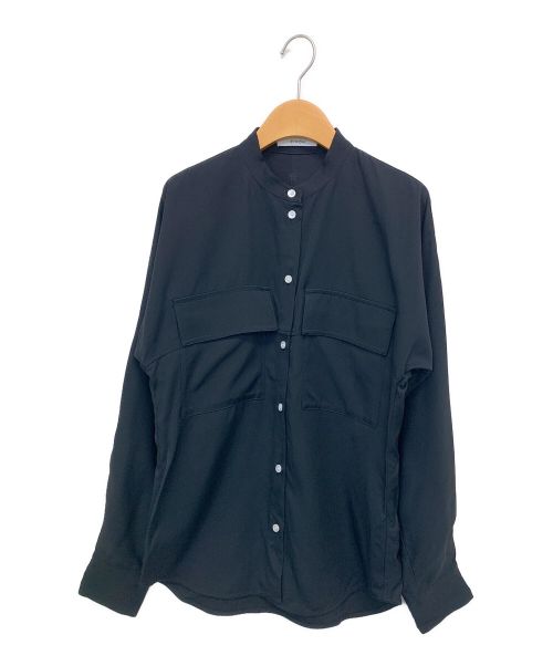 CINOH（チノ）CINOH (チノ) RAYON TWILL POCKET SHIRT ブラック サイズ:38の古着・服飾アイテム