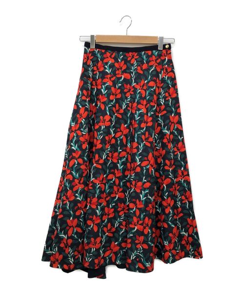 DRAWER（ドゥロワー）Drawer (ドゥロワー) フラワープリントフレアスカート サイズ:36の古着・服飾アイテム