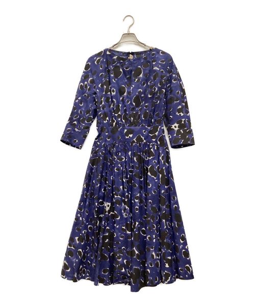 MARNI（マルニ）MARNI (マルニ) アブストラクトパターン ドレス ネイビー サイズ:38の古着・服飾アイテム