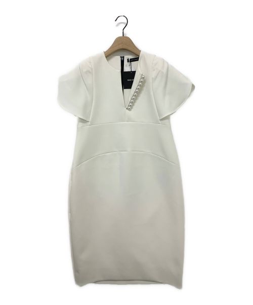 YOKO CHAN（ヨーコチャン）YOKO CHAN (ヨーコチャン) パールペタルスリーブスリットドレス ホワイト サイズ:38の古着・服飾アイテム