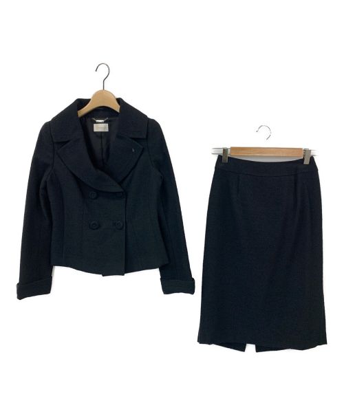 Harrods（ハロッズ）Harrods (ハロッズ) ダブルジャケットスカートセットアップ ブラック サイズ:1の古着・服飾アイテム