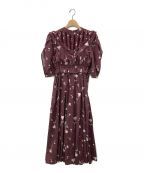 HER LIP TO）の古着「autumn floral lace trimmed dress」｜ボルドー