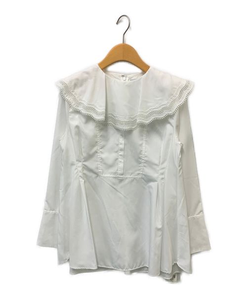 CELFORD（セルフォード）CELFORD (セルフォード) スカラップカラーブラウス ホワイト サイズ:36の古着・服飾アイテム
