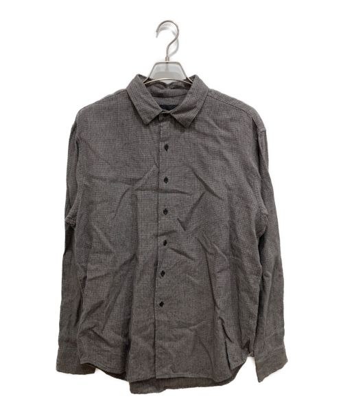 COLINA（コリーナ）COLINA (コリーナ) Linen L/Check Minimal Shirts グレー サイズ:Lの古着・服飾アイテム