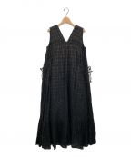 sara mallikaサラマリカ）の古着「Cotton Lurex Check Dress」｜ブラック