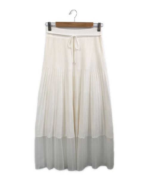 allureville（アルアバイル）allureville (アルアバイル) ニットプリーツフレアスカート ホワイト サイズ:1の古着・服飾アイテム