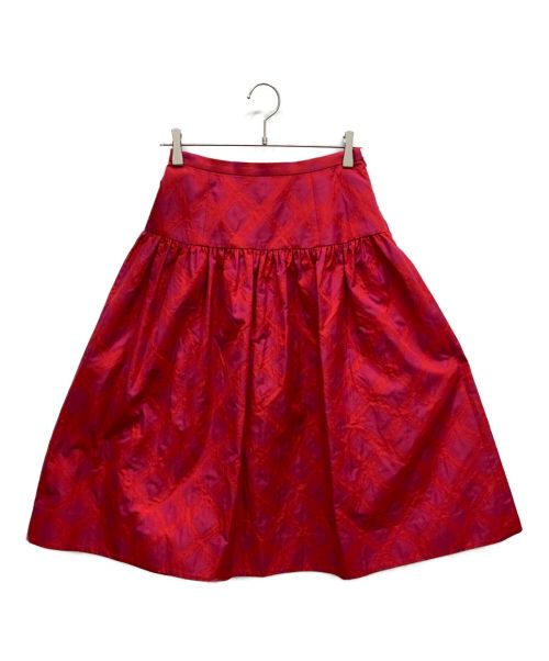 ANAYI（アナイ）ANAYI (アナイ) チェックジャガードローギャザースカート ベリーピンク サイズ:36の古着・服飾アイテム