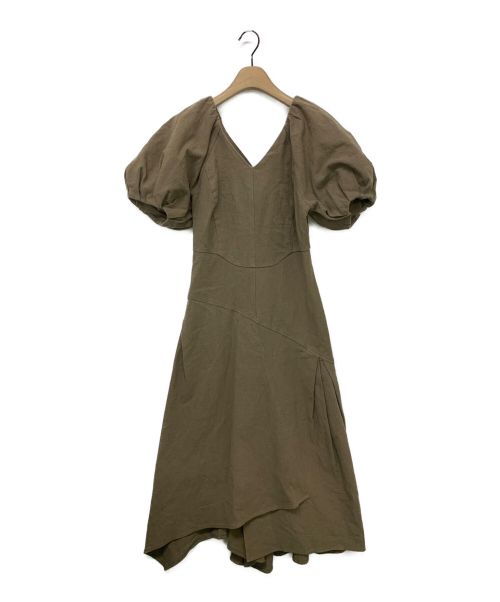 CASA FLINE（カーサフライン）CASA FLINE (カーサフライン) ボリュームスリーブマーメイドドレス ベージュの古着・服飾アイテム