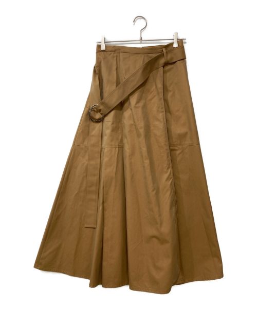 CINOH（チノ）CINOH (チノ) コットンタックラップロングスカート ブラウン サイズ:38の古着・服飾アイテム