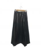 SACRAサクラ）の古着「シンセティック レザープリーツスカート」｜ブラック