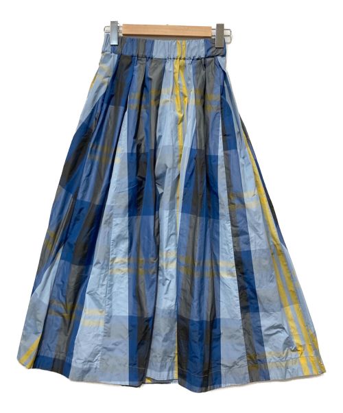 anana（アナナ）anana (アナナ) チェック柄メモリーフレアスカート ブルー サイズ:Fの古着・服飾アイテム