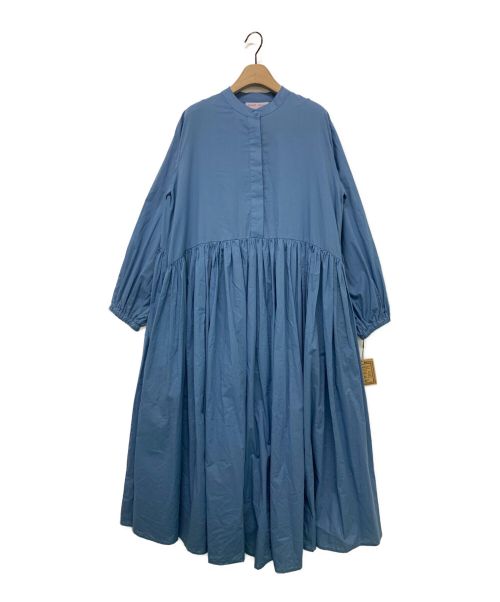 BEARDSLEY（ビアズリー）BEARDSLEY (ビアズリー) ギャザーワンピース ブルーの古着・服飾アイテム