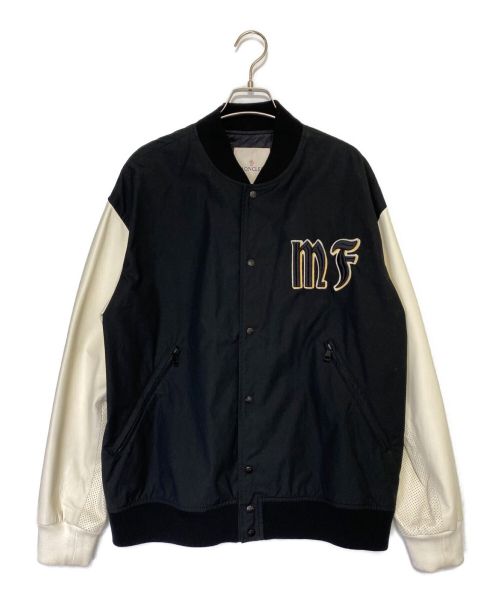 MONCLER（モンクレール）MONCLER (モンクレール) FRAGMENT DESIGN (フラグメント デザイン) RAGGAE Varsity Jacket ブラック×ホワイト サイズ:2の古着・服飾アイテム