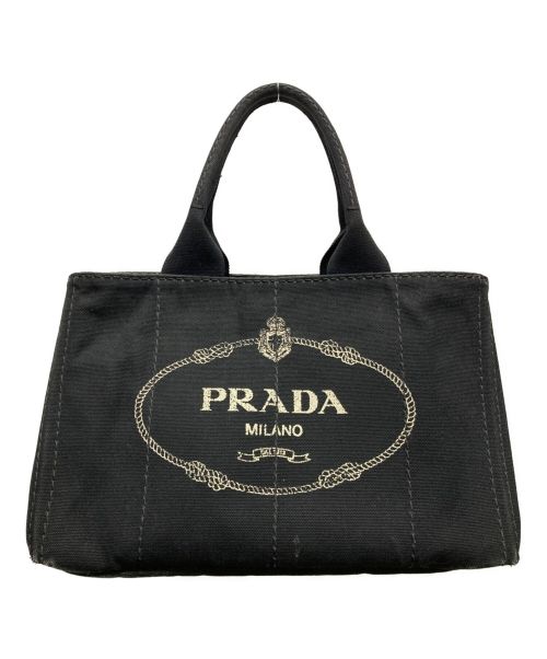 PRADA（プラダ）PRADA (プラダ) カナパ キャンバス トートバッグ BN2642 ブラックの古着・服飾アイテム
