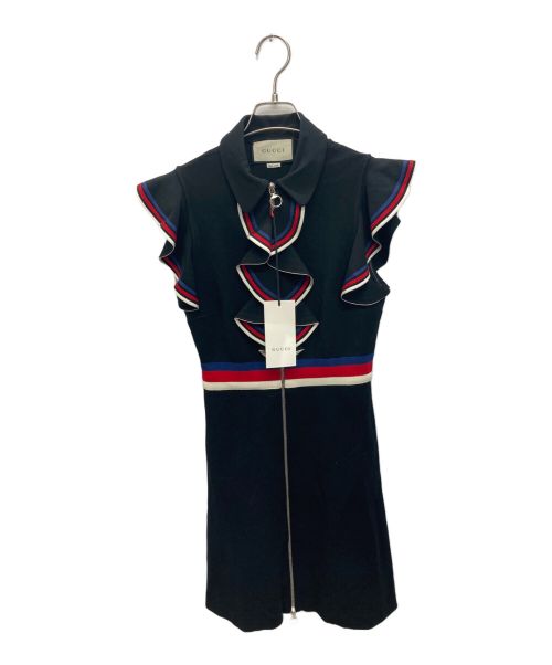 GUCCI（グッチ）GUCCI (グッチ) スリーブウェブストレッチジャージードレス ブラック サイズ:SIZE Ｓの古着・服飾アイテム