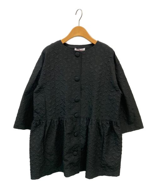 UNMINOU（アンミヌ）UNMINOU (アンミヌ) ふくれジャガードコート ブラック サイズ:Fの古着・服飾アイテム