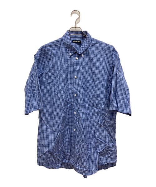 BALENCIAGA（バレンシアガ）BALENCIAGA (バレンシアガ) バックロゴ半袖シャツ ブルー サイズ:40の古着・服飾アイテム
