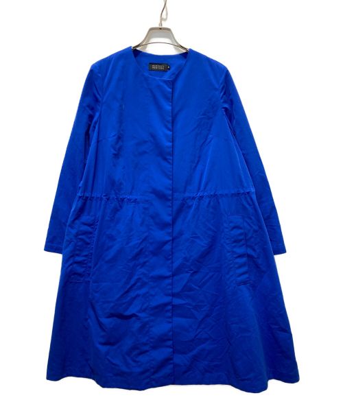 BARNEYS NEWYORK（バーニーズ・ニューヨーク）BARNEYS NEWYORK (バーニーズ・ニューヨーク) ノーカラーコート ブルー サイズ:38の古着・服飾アイテム