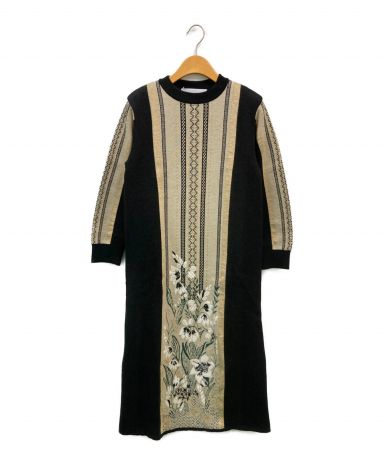 新品】MURRAL framed flower knit dress（Framed flower lace