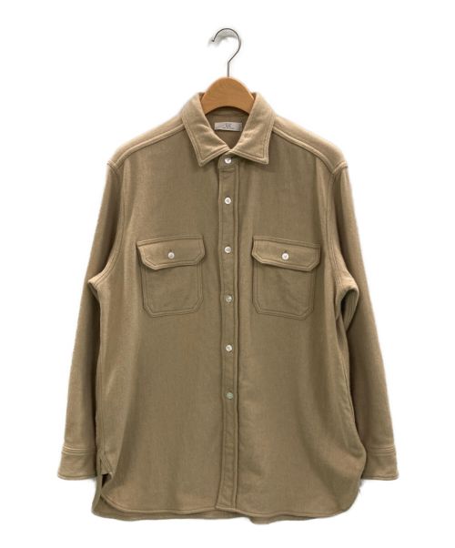 ents.（エンツ）ents. (エンツ) カシミヤシャツジャケット D.Khaki サイズ:Sの古着・服飾アイテム