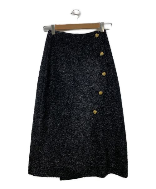 GANNI（ガニー）Ganni (ガニー) スパークルラップスカート ブラック サイズ:34の古着・服飾アイテム