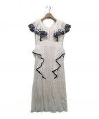 HER LIP TOハーリップトゥ）の古着「Cutwork Embroidery Angel Sleeve Dress」｜ホワイト×ブラック