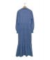 CASA FLINE (カーサフライン) シャーリング編みニットドレス ブルー サイズ:F：9000円