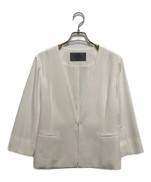 BOSCH（ボッシュ）BOSCH (ボッシュ) ノーカラージャケット ホワイト サイズ:SIZE38の古着・服飾アイテム