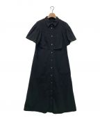 ADOREアドーア）の古着「コットンナイロンギャザーケープシャツドレス」｜ブラック