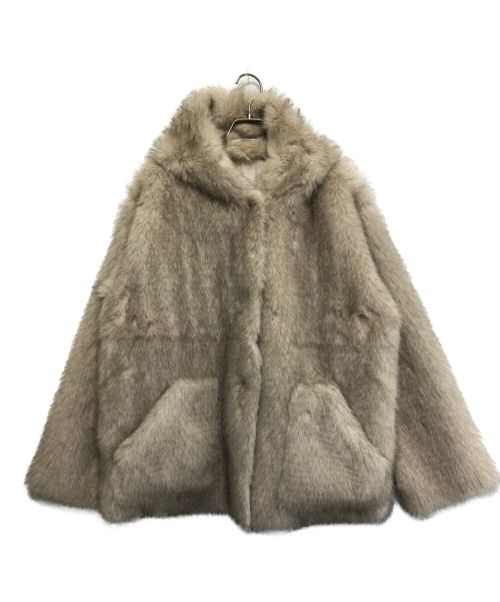 THINK FUR（シンクファー）THINK FUR (シンクファー) Gradation Fur Foody Jacket ベージュ サイズ:SIZE FREEの古着・服飾アイテム