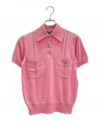 CHANEL）の古着「シルクニットポロシャツ」｜ピンク