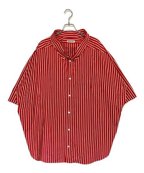 BALENCIAGA（バレンシアガ）BALENCIAGA (バレンシアガ) コクーン スイング ストライプ シャツ レッド サイズ:38の古着・服飾アイテム
