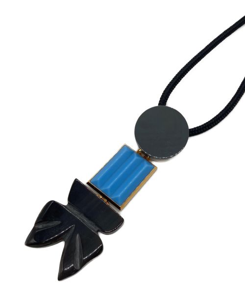 MARNI（マルニ）MARNI (マルニ) デザインネックレス ブルー×ブラックの古着・服飾アイテム