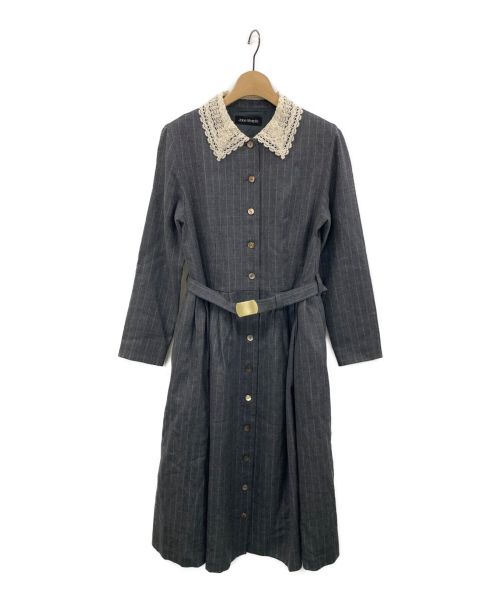 Jane Marple（ジェーンマープル）Jane Marple (ジェーンマープル) British wool lace collar dress グレー サイズ:Mの古着・服飾アイテム