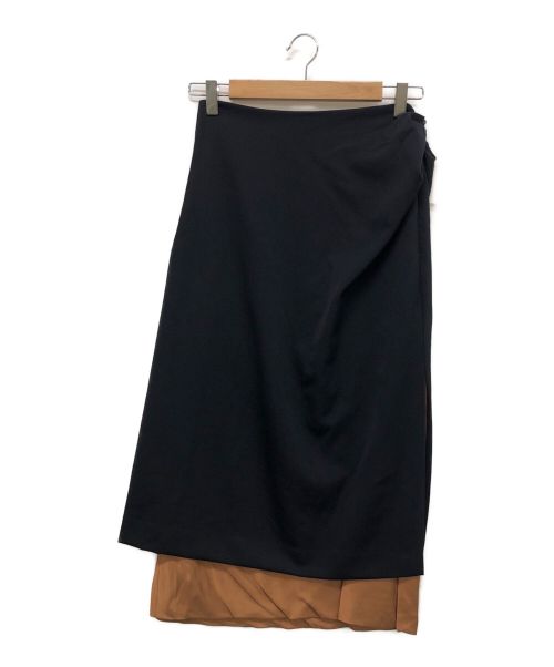 DRIES VAN NOTEN（ドリスヴァンノッテン）DRIES VAN NOTEN (ドリスヴァンノッテン) レイヤードスカート ブラック サイズ:36の古着・服飾アイテム