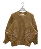 Mame Kurogouchiマメクロゴウチ）の古着「Coeding Embroidered Oversized Sweatshirt」｜ベージュ