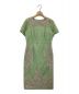 GRACE CONTINENTAL（グレース コンチネンタル）の古着「フラワーフレームタイトドレス」｜グリーン