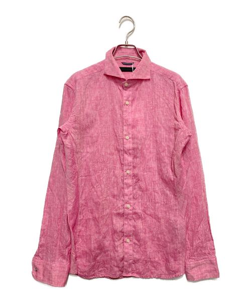 Junhashimoto（ジュンハシモト）Junhashimoto (ジュンハシモト) ITALIAN COLLAR SHIRT ピンク サイズ:4の古着・服飾アイテム