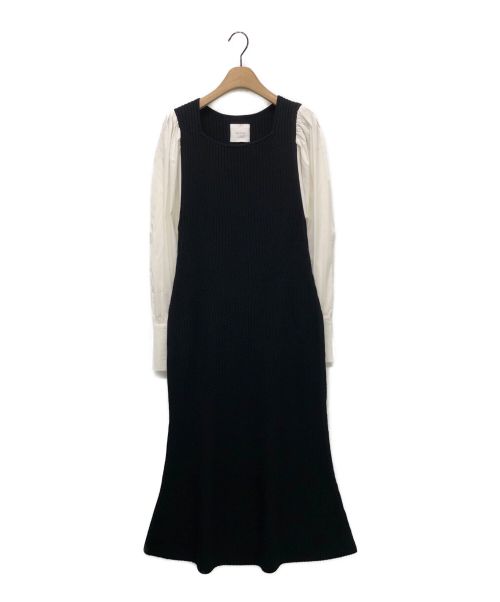 CASA FLINE（カーサフライン）CASA FLINE (カーサフライン) バイカラードッキングドレス ブラック サイズ:Fの古着・服飾アイテム