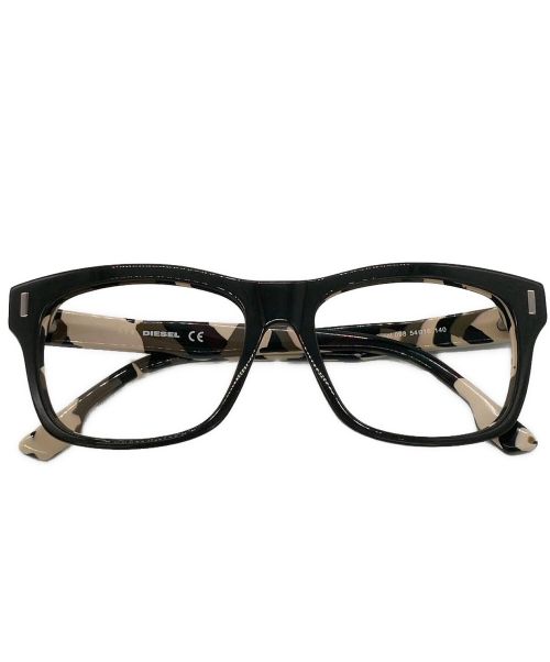 DIESEL（ディーゼル）DIESEL (ディーゼル) 伊達眼鏡 ブラック×ホワイト サイズ:54☐16　140の古着・服飾アイテム