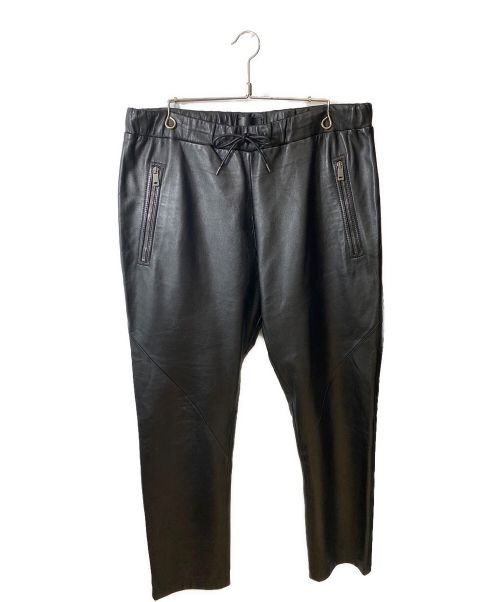 JIL SANDER（ジルサンダー）JIL SANDER (ジルサンダー) レザーパンツ ブラック サイズ:52の古着・服飾アイテム