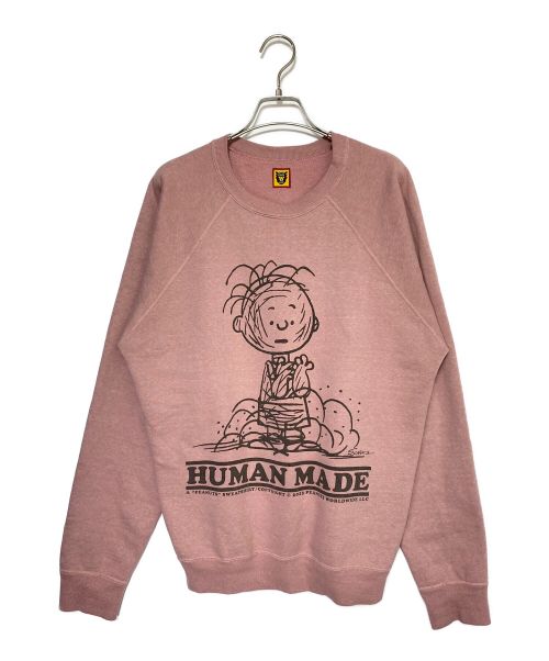 HUMAN MADE（ヒューマンメイド）HUMAN MADE (ヒューマンメイド) PEANUTS (ピーナッツ) PEANUTS SWEATSHIRT ピンク サイズ:Lの古着・服飾アイテム