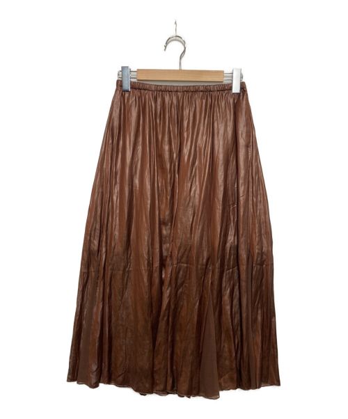 LOUNIE（ルーニー）LOUNIE (ルーニー) サテンロングギャザースカート ブラウン サイズ:SIZE36の古着・服飾アイテム