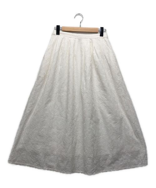 YARRA（ヤラ）YARRA (ヤラ) INDIA刺繍ギャザースカート ホワイト サイズ:FREEの古着・服飾アイテム