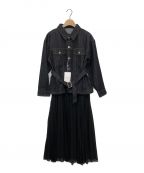 Ameriアメリ）の古着「DENIM JACKET PLEATS DRESS」｜ブラック