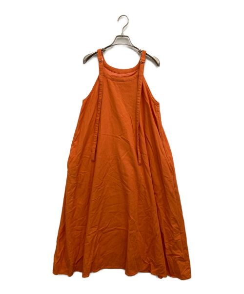 UNGRID（アングリッド）UNGRID (アングリッド) リネン混ショルダーデザインキャミワンピース オレンジ サイズ:Fの古着・服飾アイテム