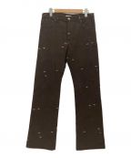 PHIPPSフィップス）の古着「Bootcut Corduroy Jeans ブーツカットコーデュロイパンツ スターモチーフ刺繍」｜ブラウン